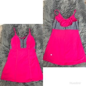 Lululemon pink gray strappy tank Sz 2